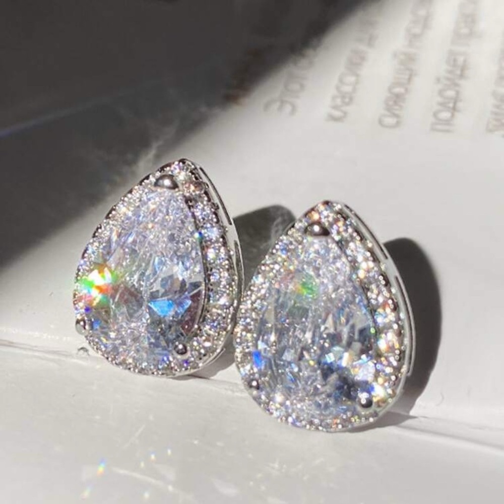 Blue statement earrings